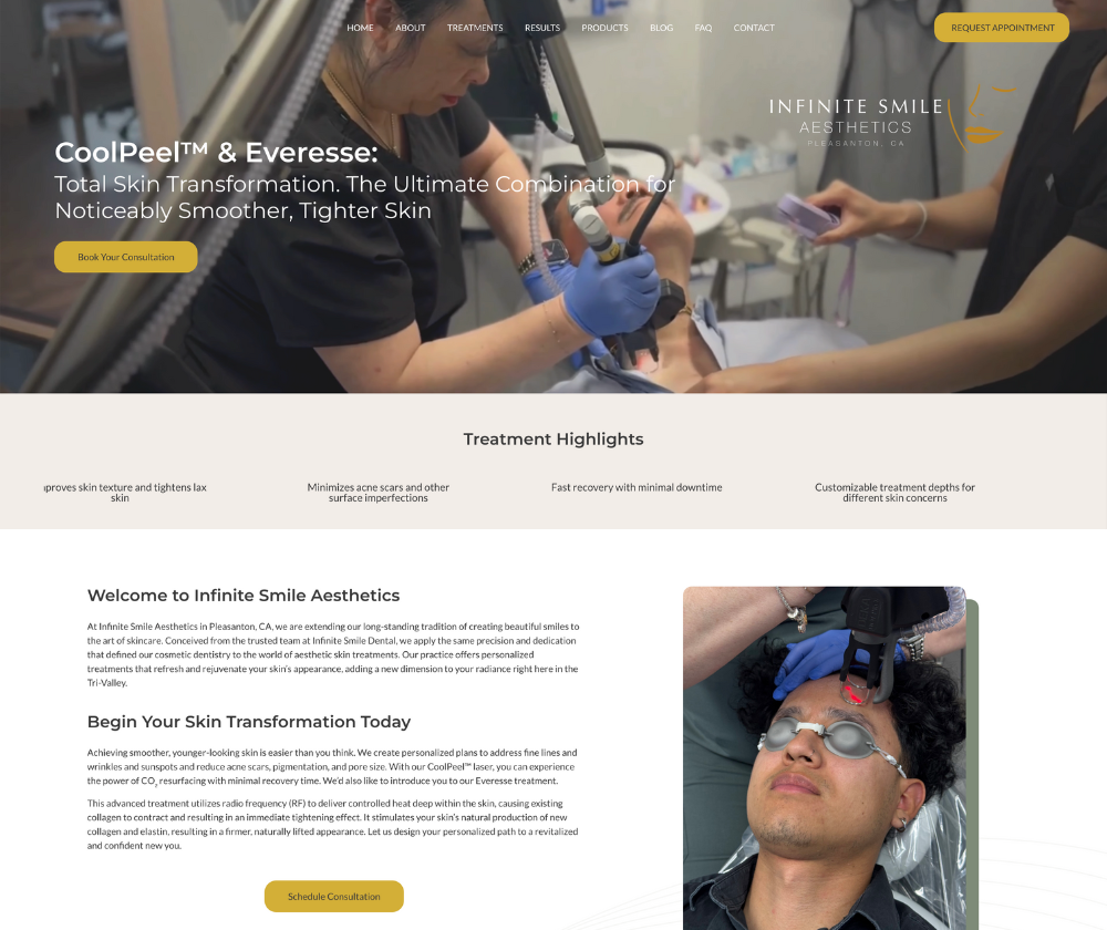 Client testimonials about Infinite Smile Aesthetics treatments and results