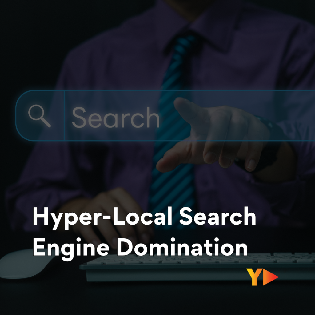 Digital map pin interface glowing on a high-tech data matrix, representing local search engine optimization and technical schema engineering by Yooniversal Media.